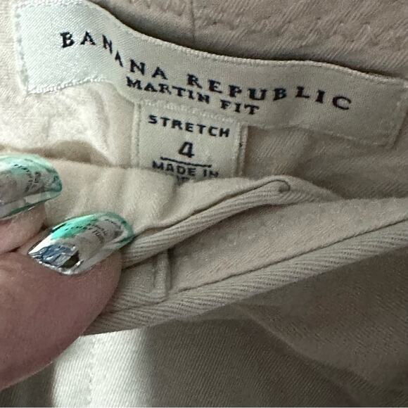 Banana Republic Martin Fit Neutral Trousers Pants size 4 - Picture 2 of 9